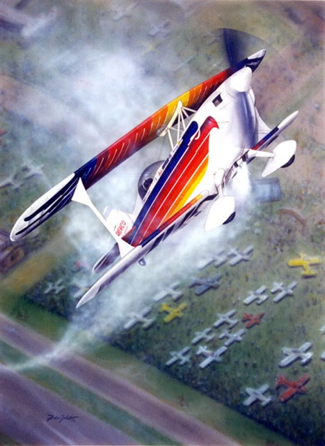 "Thanks Charlie"-Don Feight-Christen Bi-plane Charlie Hillard Tribute Art